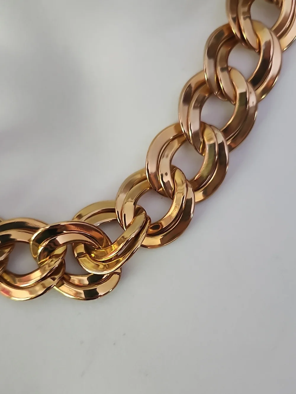 Gold Tone Chunky Link Necklace -18 Inches